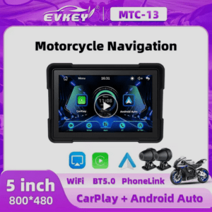 EVKEY MTC13 Navigation Motorcycle Waterproof Carplay Display Screen Portable Motorcycle Wireless Android Auto Monitor