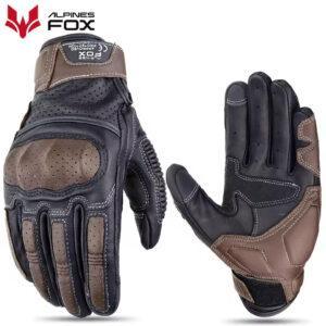 Unisex Motorcycle Leather Gloves – Touchscreen, Breathable, Knuckle Protection