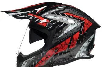 LVS Affordable DOT-Approved Adventure Motorcycle Helmet with Integrated Glasses
