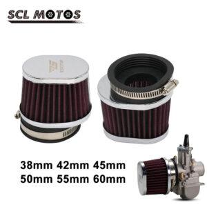 SCL MOTOS Motorcycle Air Filter Pod – 38mm to 60mm Sizes, High-Performance Filtration