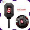Motorcycle Current Gear Indicator with LED Display for Suzuki – 1-6 Gears, ECU Connection, Auto Programming