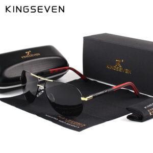 KINGSEVEN Men's Vintage Aluminum Polarized Aviator Sunglasses – Stylish & Versatile
