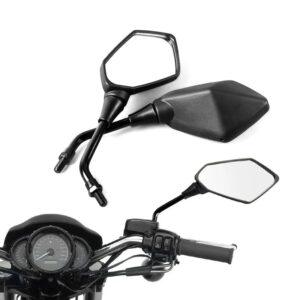 Universal 8mm/10mm Motorcycle Mirror – 2pcs Pair with 360° Swivel, ABS Body & Metal Fitment Arm by NarzrIe