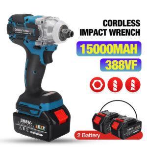 Drillpro 388vf Brushless Cordless Electric Impact Wrench – 520N.M High Torque 1/2" 18V Power Tool (Makita Battery Compatible)