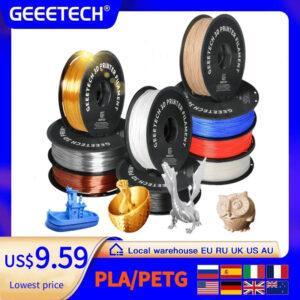 Geeetech 3D Printer Filaments – PLA, PETG & Silk PLA 1.75mm, 1kg Spools in Vibrant Colors
