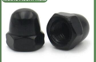 10Pcs Lot Black Carbon Steel Metric Acorn Nuts – M3, M4, M5, M6, M8, M10, M12, Durable Fastening Components