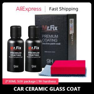 Mr.Fix 45T Car Ceramic Coating – 9H Hardness, 2PC 30ml Set, Super Hydrophobic Protection