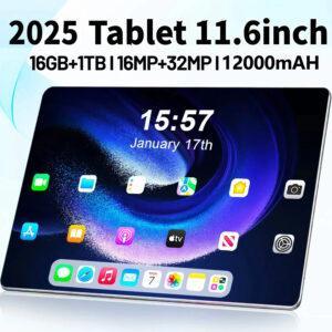 2025 5G Android Tablet – 11.6" Display, Android 13, Dual 13MP Cameras, 1TB Storage, ≥8GB RAM, MTK Processor