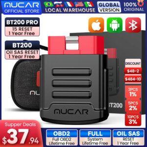MUCAR BT200 Automotive Diagnostic Tools – OBD2 Bluetooth & WiFi Scanner with 12-Language Support & 10 Test Modes