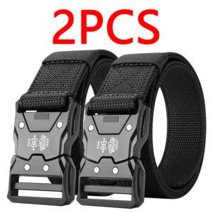 2PC Tactical Waist Belt – Unisex Outdoor Belt with Durable Automatic Buckle, 125cm Length