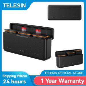 TELESIN 30W PD3.0 Fast Charger & Charging Box for DJI Osmo Action 3/4/5 Pro – Compact, Magnetic Lid, Multi-Battery Charging