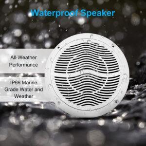 Herdio 6.5 Inch 120W Marine Speakers – Waterproof, IP66, Heavy-Duty Outdoor Audio, 120w, 2-Ohm